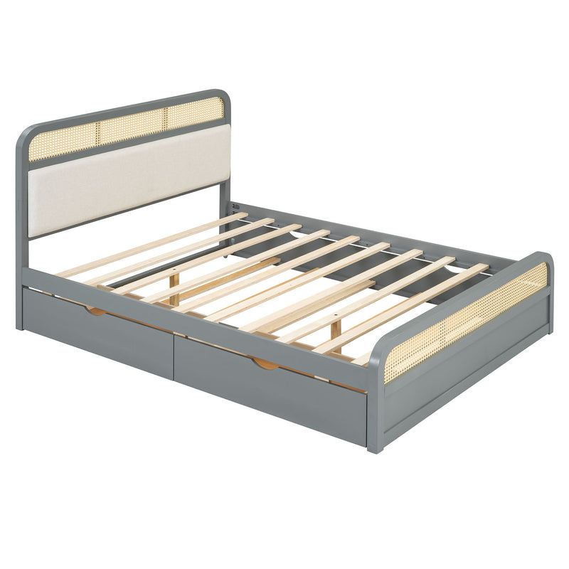 Platform Bed With Trundle And 2 Drawers