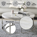 Zaidee - Coffee Table With Marble - Marble Top & Nickel