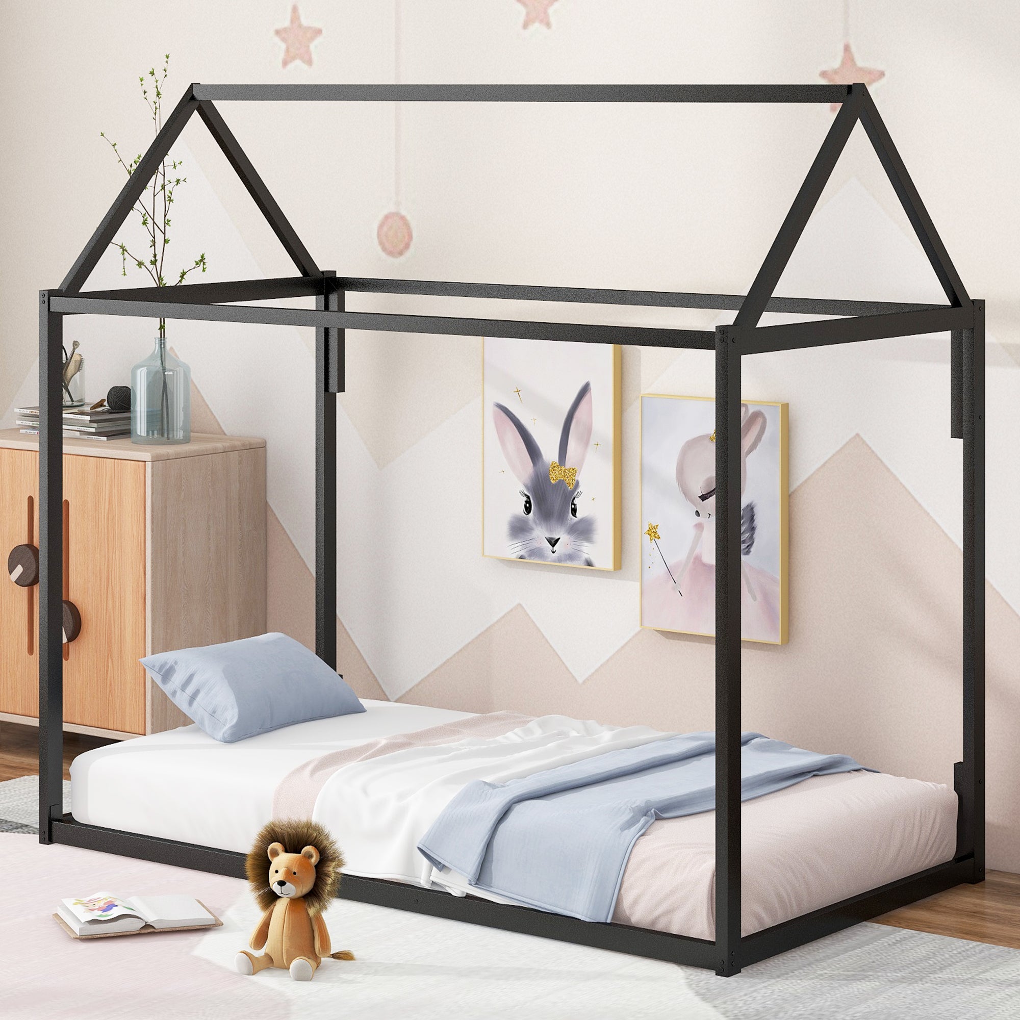 Metal House Shape Platform Bed, twin - Atlantic Fine Furniture Melbourne FL