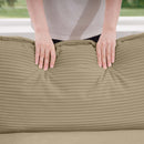 Modern Classic Corduroy Fabric Single Chair Deep Seat Sofa With Pillow