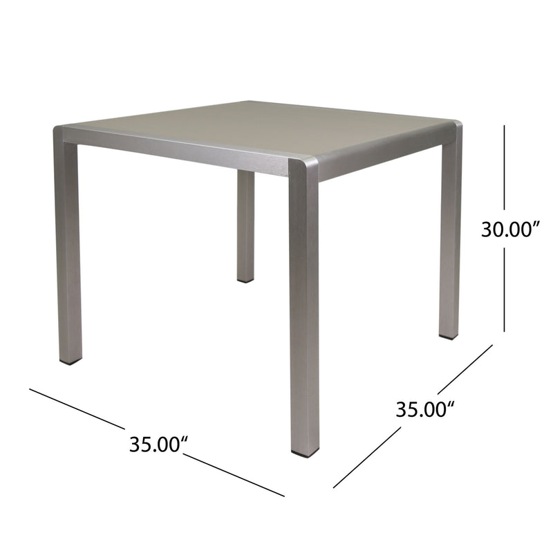 Outdoor Square Dining Table With Aluminum Frame