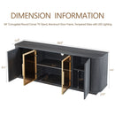 Modern 64" Wavy TV Cabinet With LED Lights - Black