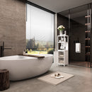 Storage Cabinet With Tall Linen Tower, Multifunctional For Bathroom