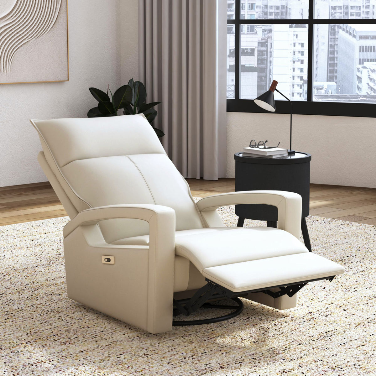 Eco P1 Recliner With Glider And Swivel in Beige by Elements International, view 21