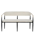 Modern Upholstered Loveseat Settee With Iron Frame
