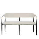 Modern Upholstered Loveseat Settee With Iron Frame