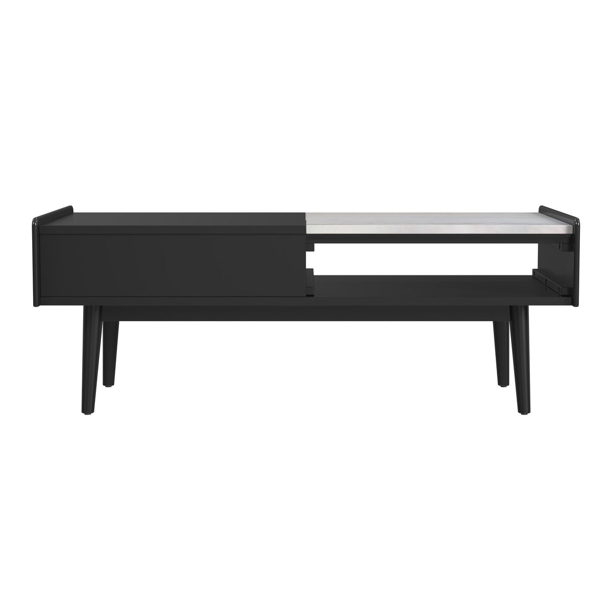Lanette Coffee Table With White Marble And Lift-Top in Black by Elements International, view 11