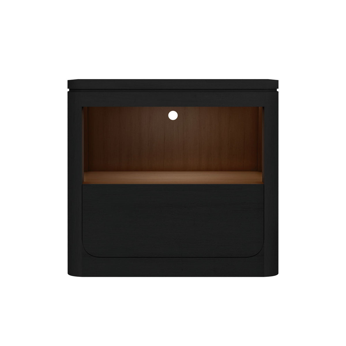 Rosalie Nightstand With USB And LED in Black by Elements International, view 11