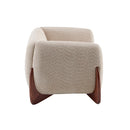 Contemporary Boucle Sherpa Sofa With Birch Wood Legs