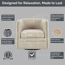 Swivel Chair With Tufted Barrel Design And Nailhead Accents