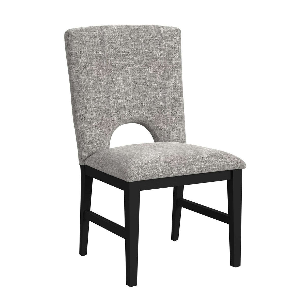 Oregon Fabric Dining Side Chair (Set of 2) in Gray / Black by Elements International, view 9