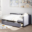 L Shaped Upholstered Platform Bed With Storage And Drawers