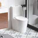 Glossy Tornado Flush 1 Piece Toilet With Dual Flush, Soft Close Seat - Gloss White