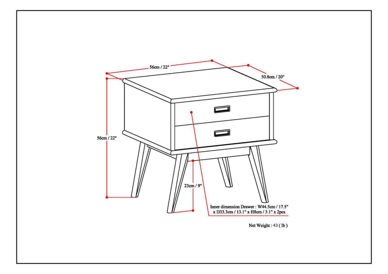 Draper - Handcrafted Mid Century End Table