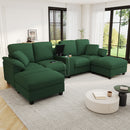 Modern U-Shaped Sectional Sofa With Storage Ottomans