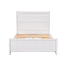 Full Size Platform Bed with Drawers and Storage Shelves, White