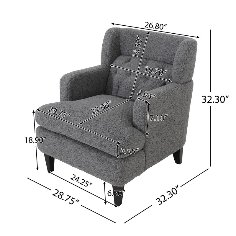 Upholstered Accent Chair Tufted Armchair For Living Room And Bedroom