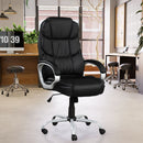 Upholstered Office Chair, Adjustable Height Swivel Chair - Black