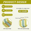 4 Piece Set Of Modern Striped Single Chairs With Folding Square Table