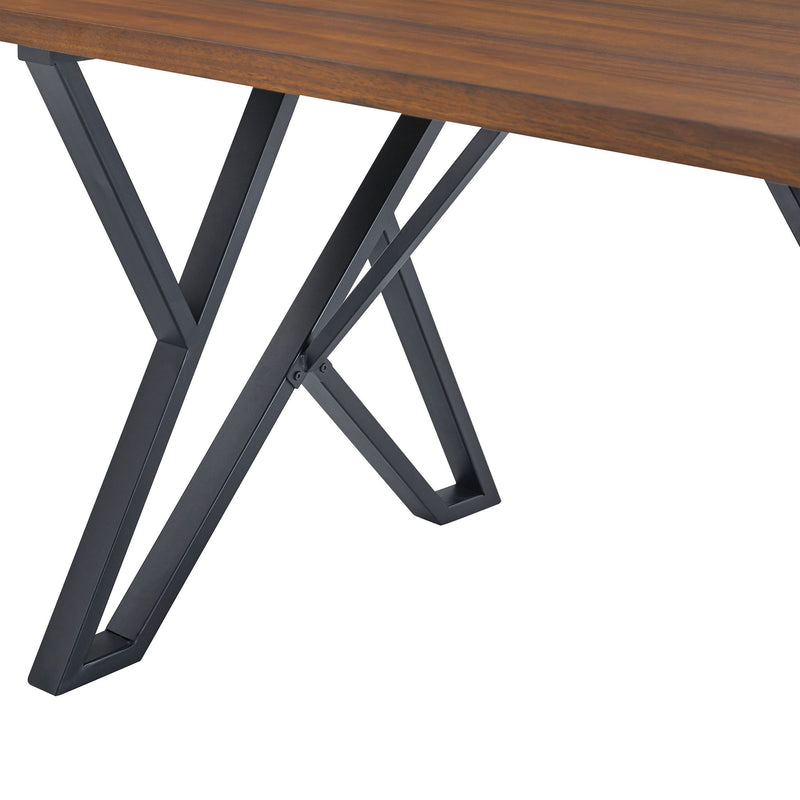 5 Pieces Modern Faux Leather And Metal Dining Set