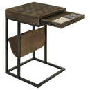 Chessie - 1-Drawer Side Table With Leatherette Sling - Tobacco - Atlantic Fine Furniture Inc