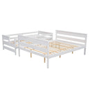 Wood Twin XL over Queen Bunk Bed with Ladder, White