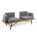 2 Piece Patio Set With Loveseat And Coffee Table - Natural / Dark Gray