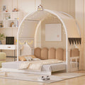 Extended Bed With Arched Roof And Trundle