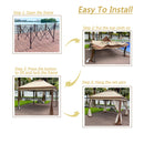 Outdoor Pop Up Gazebo Canopy With 2 Tier Soft Top And Removable Zipper Netting