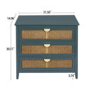 3 Drawer Cabinet, Natural Rattan, American Furniture