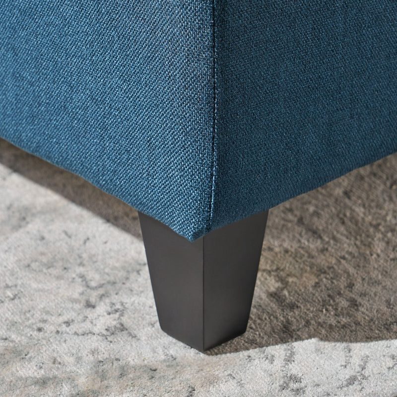 Nebulous - Fabric Upholstered Ottoman With Storage And Diamond Tufted Seat - Navy Blue