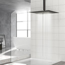 16" Square Rainfall Shower Head Fixed Wall Mount With Full Body Coverage & Self Cleaning Silicone Nozzles