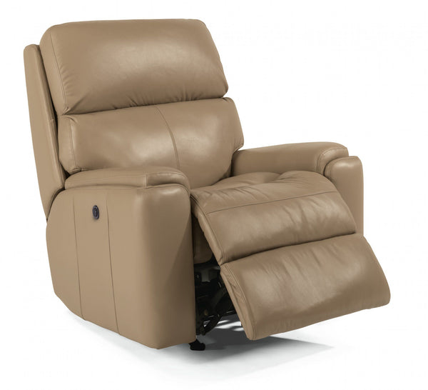 Rio - Leather Power Recliner - Light Brown