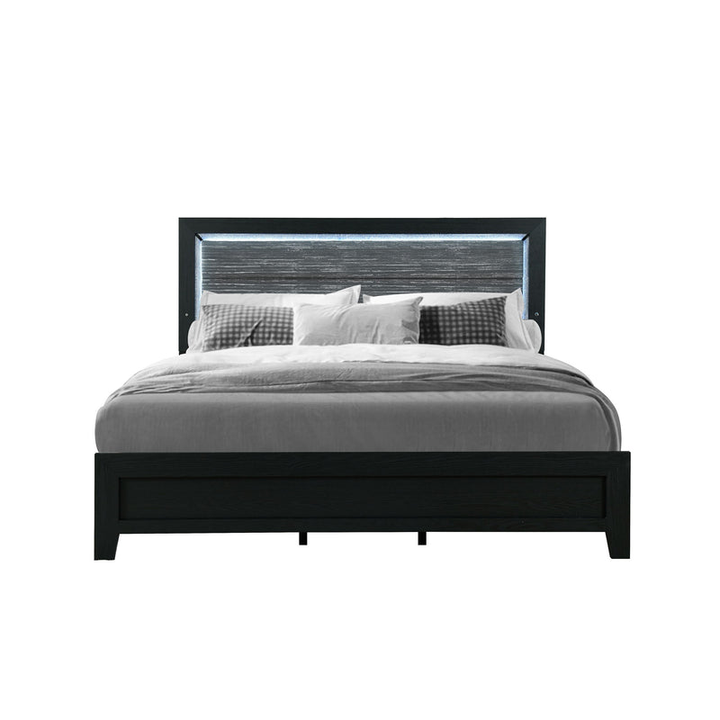 Carlos - Queen Bed With LED - Black