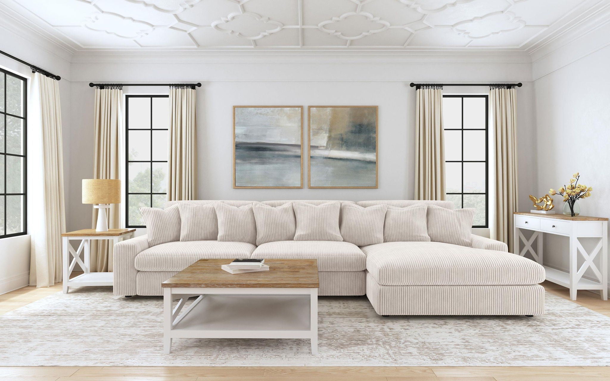 Blaine Upholstered Armless Chair Sand - Atlantic Fine Furniture Melbourne FL