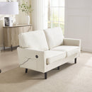 Mid Century Modern Loveseat Sofa With USB Ports, Removable Pillow Cover