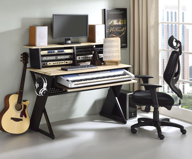 Eleazar - Music Recording Studio Desk - Natural Oak