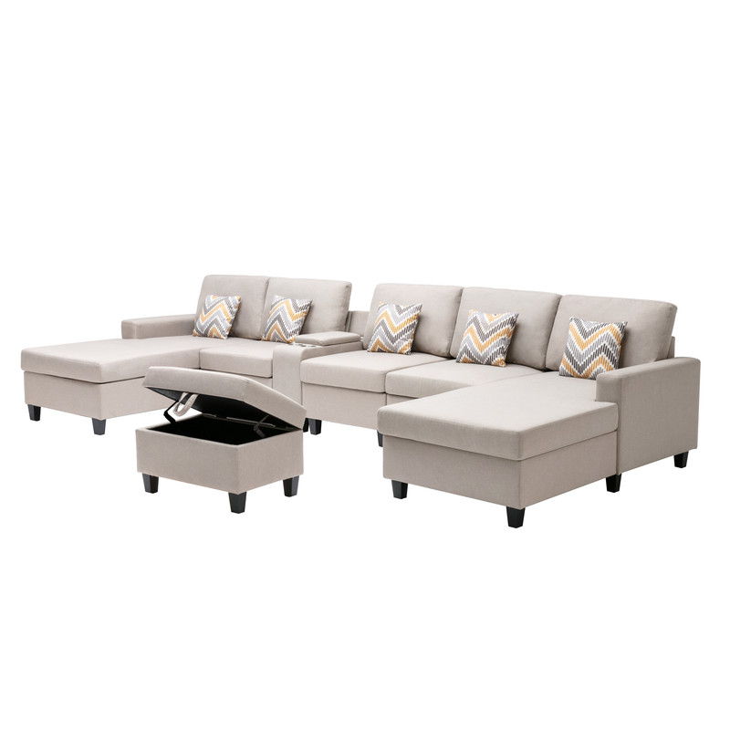 Nolan - 7 Piece Sectional Sofa With Pillows And Interchangeable Legs