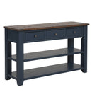 49'' Rectangular Solid 3 Drawer 2 Shelf Console Table - Blue