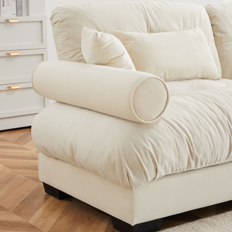 Super Comfort Oversized Modular Velvet Sectional Sofa, Deep Seat Convertible L Shaped Couch