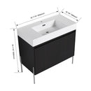 Freestanding Bathroom Vanity With Resin Sink And Storage Cabinet