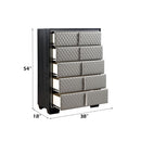 Nicola - Chest - Silver PU & Black Finish - Atlantic Fine Furniture Inc