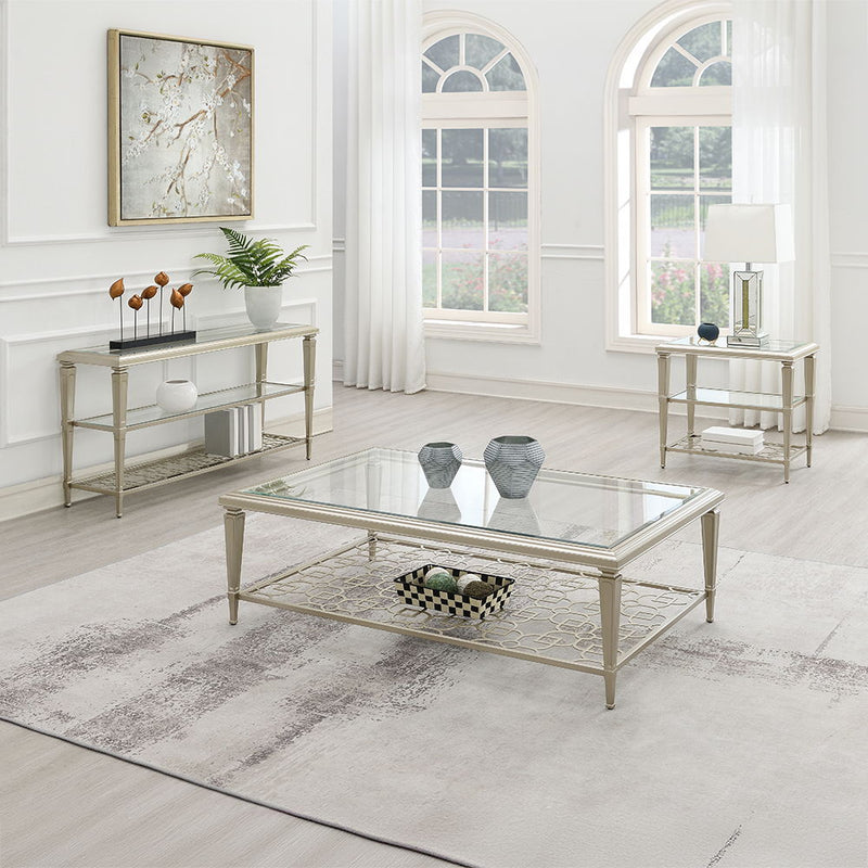 Zaba - End Table - Glass Top & Silver