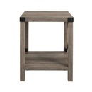 Rustic Industrial X 2 Tier Side Table - Gray Wash