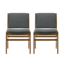 Contemporary Dining Chair Set Upholstered Fabric With Rubberwood Frame