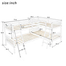 L-Shaped Bunk Bed with Ladder,Twin Size-Gray(OLD SKU :LP000020AAE)