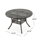 Outdoor Expandable Aluminum Dining Table With Latticework Details And Curvy Legs