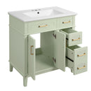 Modern Bathroom Vanity With Ceramic Sink, Soft Close Storage Cabinet