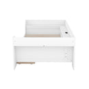 Twin Size Daybed with Shelves, Drawers and Built-In Charging Station, White