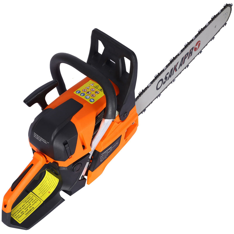 High Performance 22" 58Cc Gasoline Chainsaw For Trees And Wood Cutting Epa Compliant - Orange